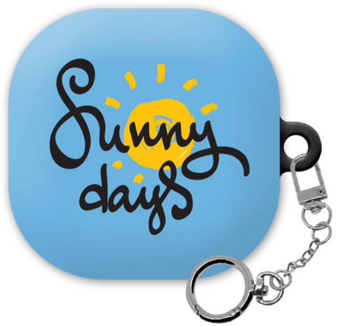 몬드몬드 쿨 갤럭시 버즈 프로 라이브 하드 케이스 + 키링 세트, Sunny day, 1개