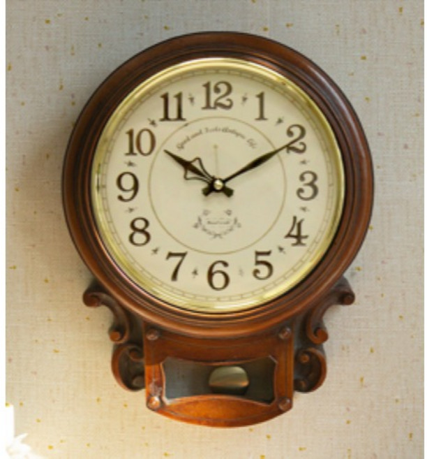 키다리시계 레트로 저소음 영국원형 벽시계 kyab010, 혼합색상