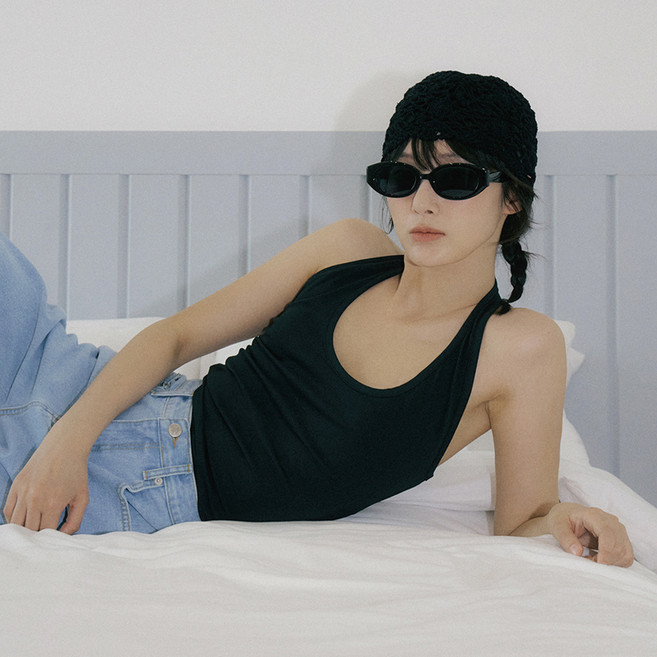 리올그 여성용 워이 홀터넥 슬리프리스