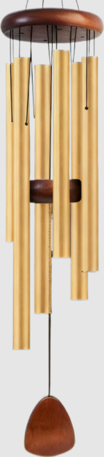 Labobia 高級木質頂部金屬共鳴音室內風鈴掛飾, 金色