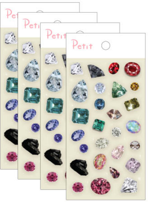 쁘띠팬시 보석 스티커, 원석, 4개