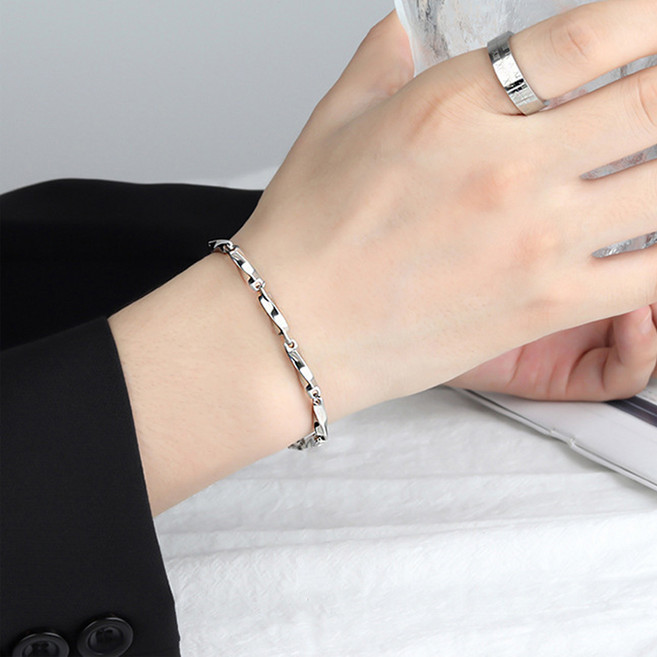 젤루나 남녀공용 전체티타늄 볼드 체인 팔찌 D-65