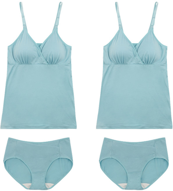 뉴니끄 텐셀랩 원터치 베이직 수유 캐미솔 2p + 팬티 2p 세트