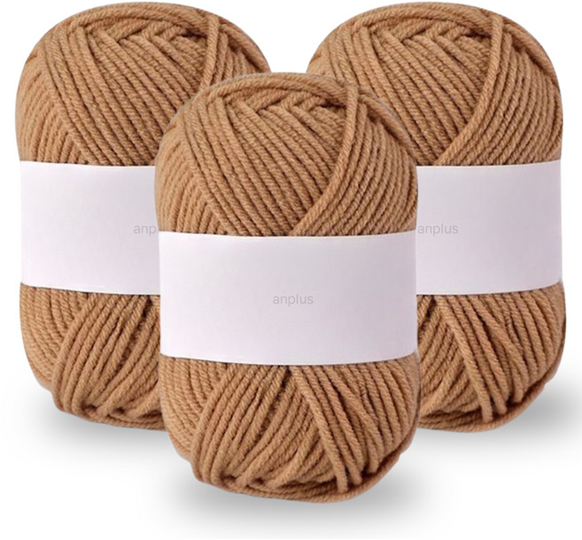 앙플러스 퐁실한 구름 뜨개실, 카멜, 3개