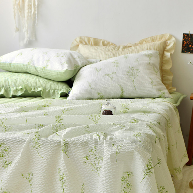 쁘리엘르 꽃편지 시어서커 여름 이불 베개 세트