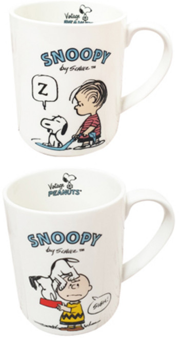 Snoopy 史努比復古馬克杯 300ml x 2件組, 查理, 奈勒斯, 1套