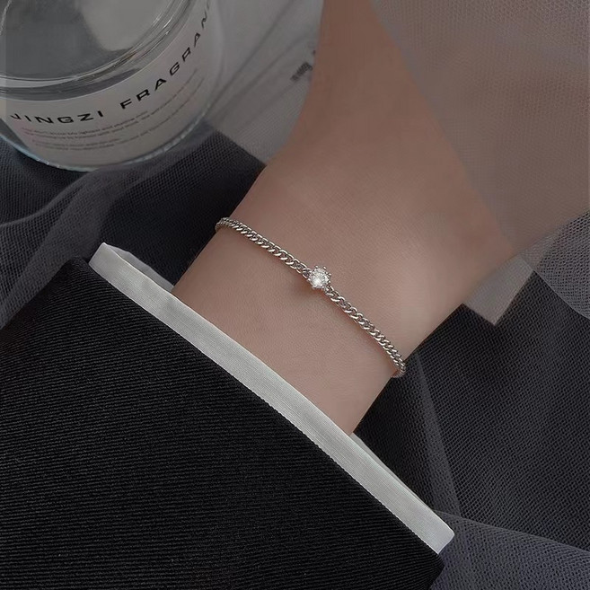 비아워게스트 여성용 큐빅 지르콘 체인 팔찌