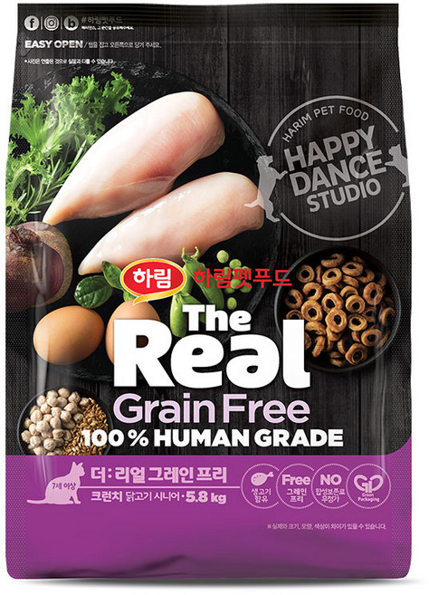 하림펫푸드 시니어 더리얼 캣 그레인프리 크런치 건식사료, 닭, 5.8kg, 1개