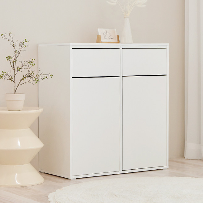 퍼리든 인클 분리수거함 방문설치, 화이트, 2단