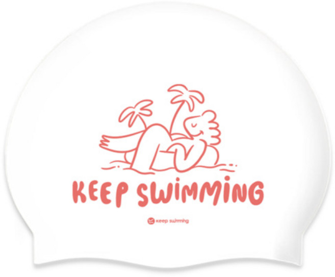 킵스위밍 웨이브 리조트 실리콘 컴포트캡, 선셋오렌지, 1개