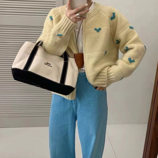 메이첼 여성용 셀레스트 하트 데일리 도톰 니트 가디건 11593