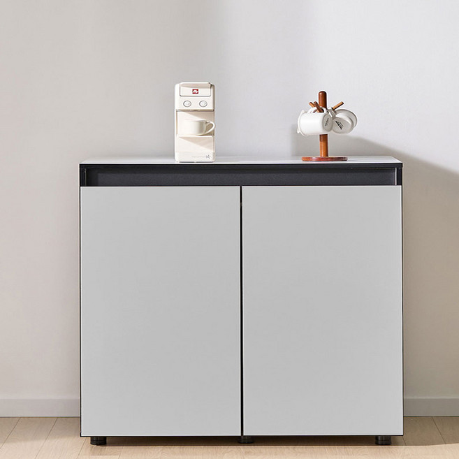 엘리에셀 비스포크 오브제 광폭 하부장 다용도 선반 틈새장 홈카페 수납장 1000 방문설치, 그레이