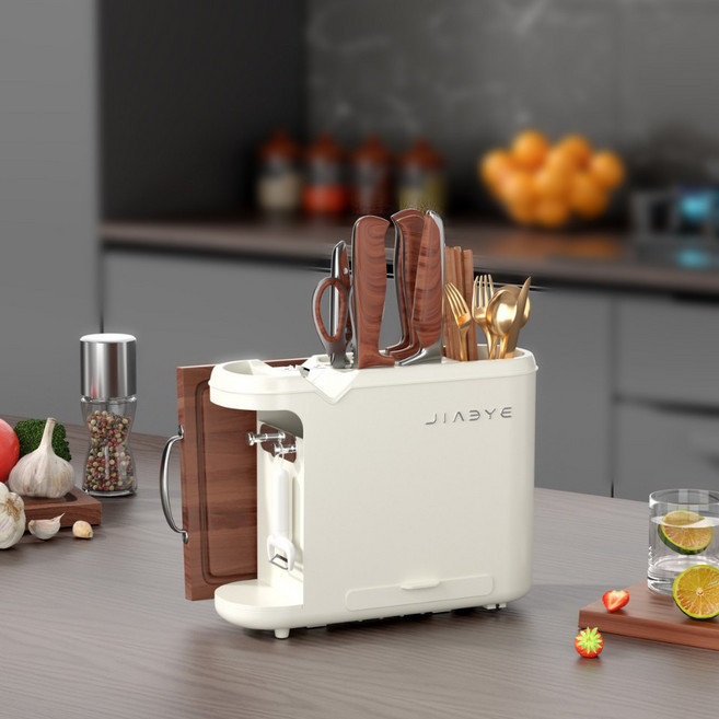 쇼핑153 물빠짐 칼 수저 도마 거치대 올인원 수납정리대, 01 화이트, 1개