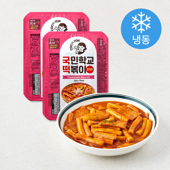 추억의국민학교떡볶이 로제맛 밀떡 (냉동), 410g, 2개