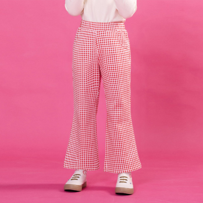 아이러브제이 여아용 위비 체크 부츠컷 보온 팬츠