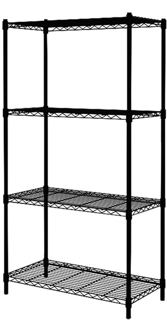 KI WISH 居家生活 質感4層輕型收納置物架, 黑色, 4層