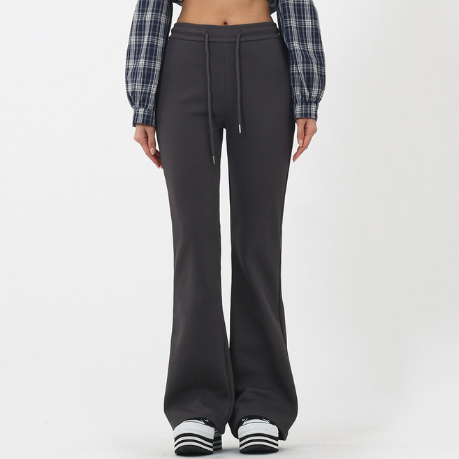 엘쏘 여성용 롱/기본 기장 밴딩 부츠컷 쭈리 트레이닝 바지