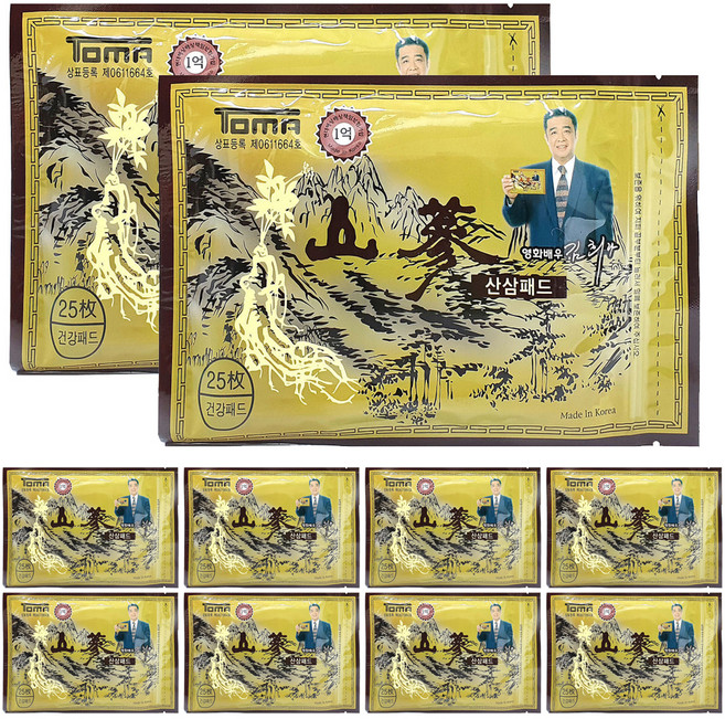 붙이는 산삼패드, 10개, 25개입