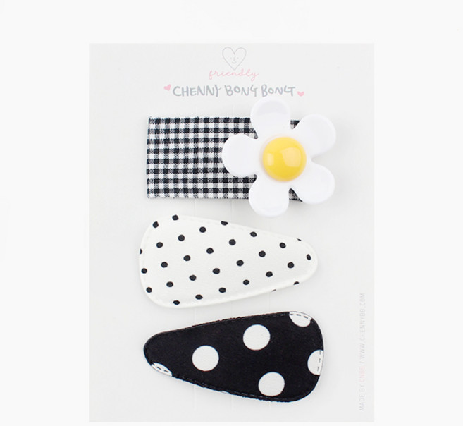 채니봉봉 여아용 코젠 똑딱핀 3종 세트