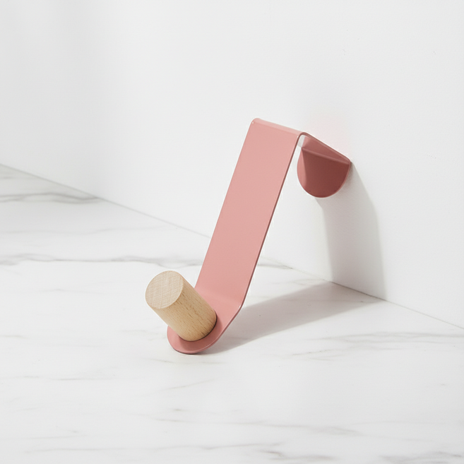 마켓피아 행거 다용도 옷 모자 도어훅, 핑크, 1개