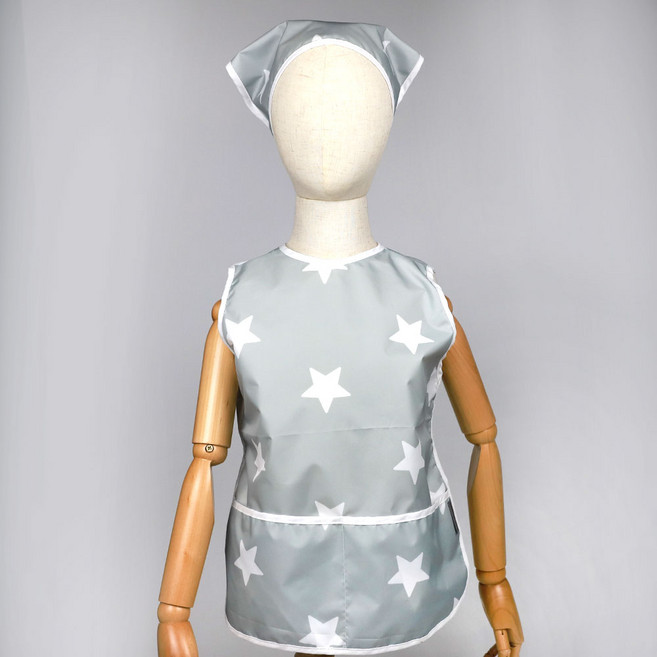 베베슈에뜨 아동용 방수 민소매 앞치마 + 두건 세트