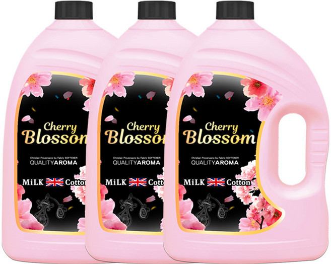 MiLKCotton 고농축 퍼퓸 섬유유연제 체리블라썸, 3개, 3.06L