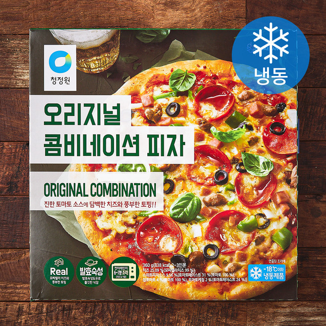 청정원 오리지널 콤비네이션피자 (냉동), 360g, 1개, 1개입