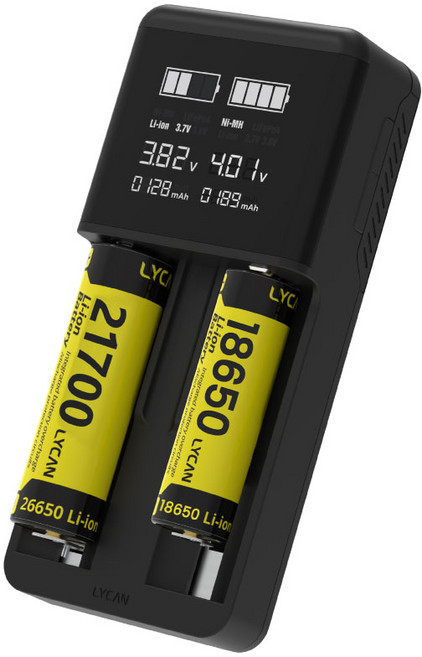 라이칸 2구 리튬이온 올인원 C타입 고속 배터리 충전기 L2 플러스, 1개