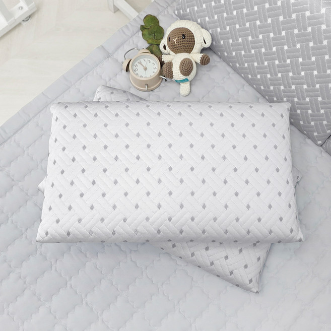 베드앤데코 더위타파 크로스 냉감 메모리폼베개 + 베개커버 세트, 화이트, 1개