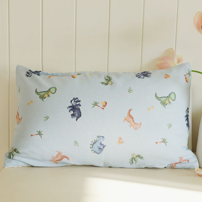 히요코베이비 모달 듀라론 양면 베개 솜포함 베개커버, 크레용디노