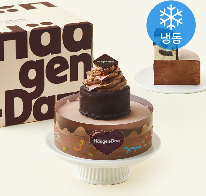 하겐다즈 더블 쇼콜라 미니 2단 케이크 (냉동), 565g, 1개, 1개입