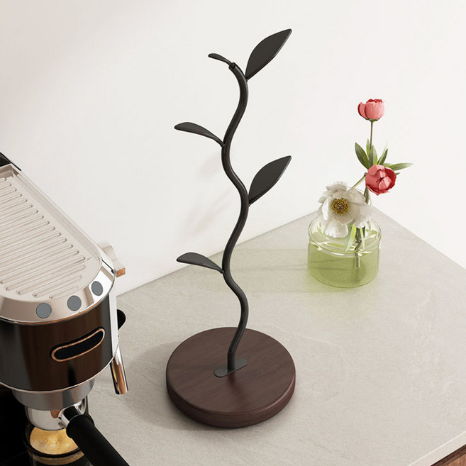 Bareunliving 原木樹形杯架, 棕色, 1個