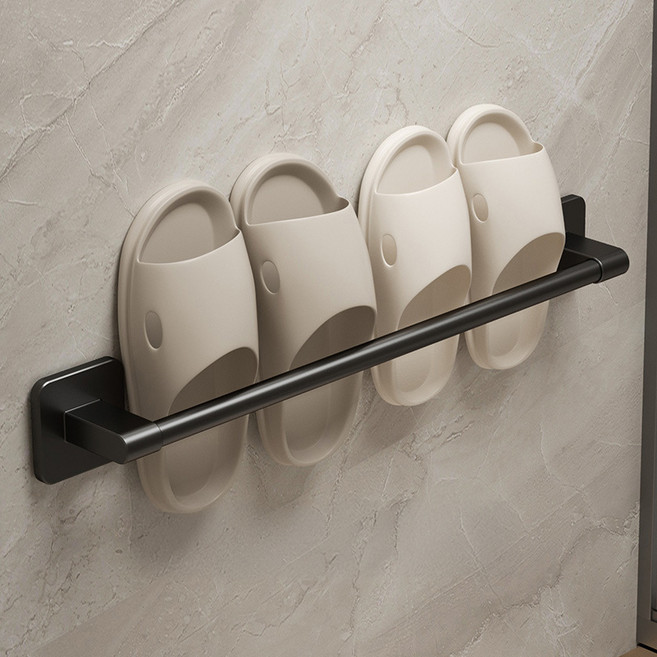 리빙공감 무타공 알루미늄 거실화 욕실화 수건걸이, 블랙, 1개