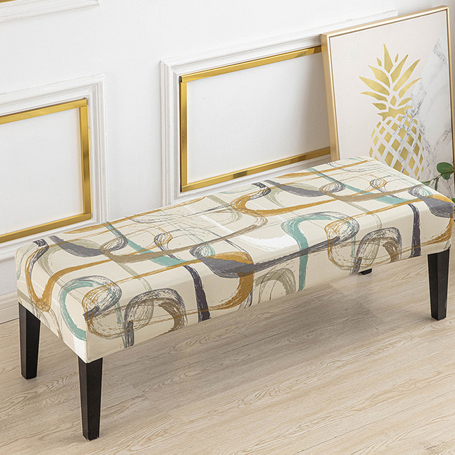 알럽홈 패턴 벤치 피아노 스툴 의자 커버 L261-0114FR, TYPE 2, 1개