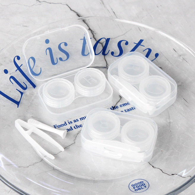 라피던트 반투명 하트 렌즈케이스 세트