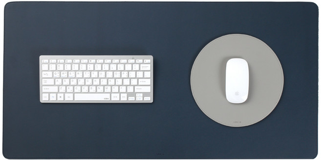 토비메모리 가죽 데스크 매트 + 마우스 패드 세트, 네이비(데스크매트), 그레이(마우스패드)