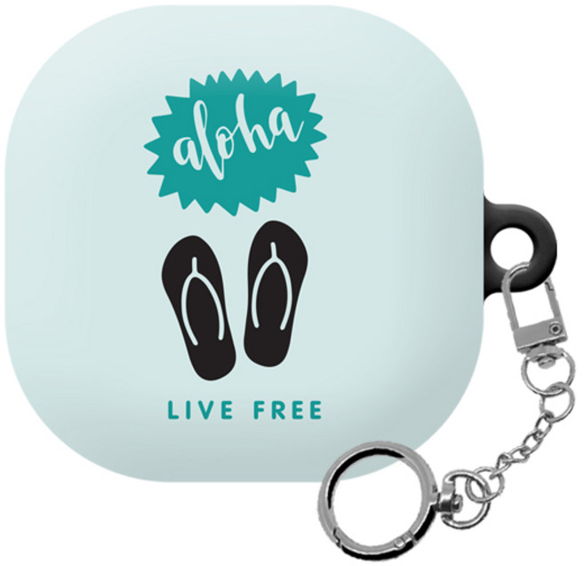 몬드몬드 알로하 갤럭시 버즈 프로 / 버즈 라이브 하드 케이스 + 키링, 알로하 006, 1개