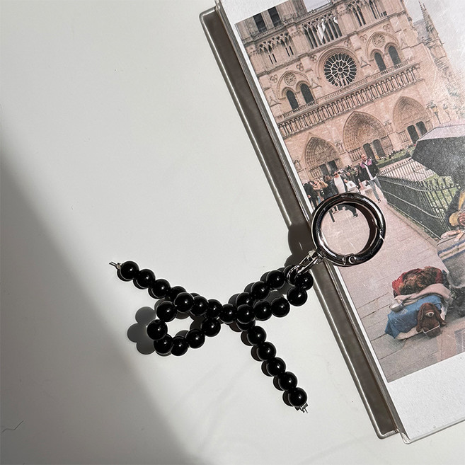 소리달 베오 리본 비즈 키링 + 태그홀더 세트