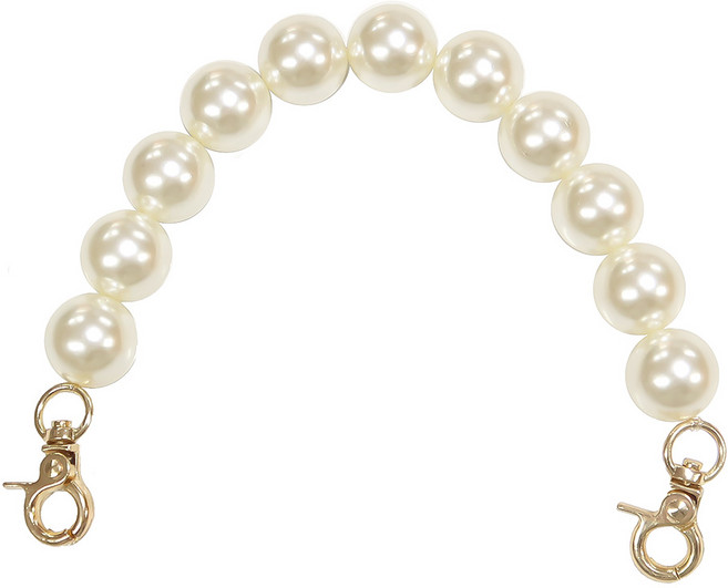 고급형 진주 핸드 스트랩 25cm, 골드(고리) + 아이보리(진주), 1개