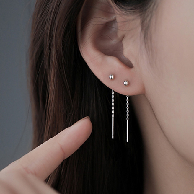 젤루나 여성용 전체써지컬 볼 체인 귀걸이 P-40