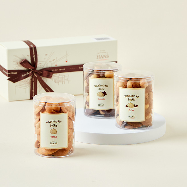 한스케익 마카다미아 넛 쿠키 세트 270g + 쇼핑백, 1세트