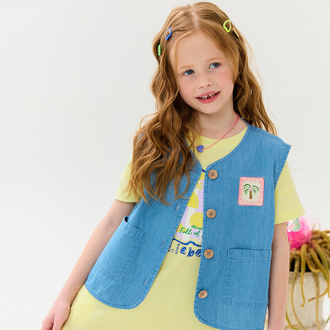 兒童款椰子樹日落背心