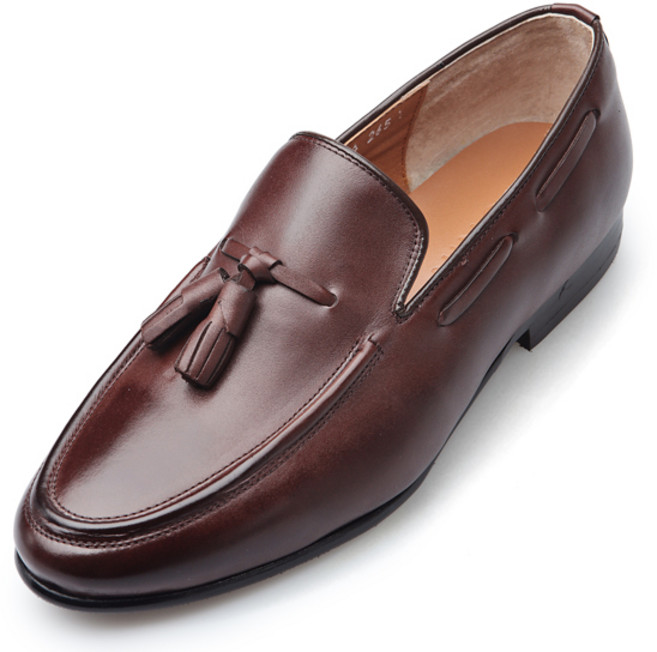 VONIN 남성용 천연소가죽 비브람솔 초코버닝 핸드메이드 태슬로퍼 JH091COB