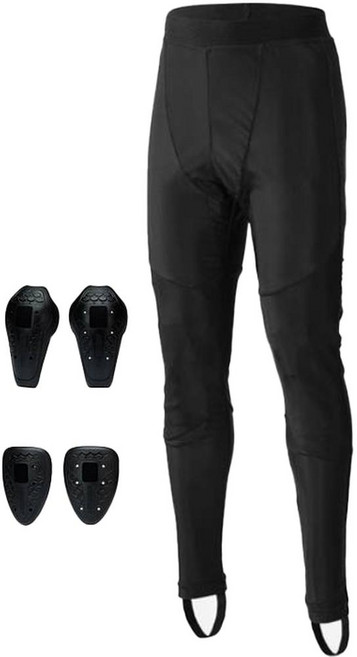 CONQUER Steppo 克維拉機車褲含護膝及護髖護具組, 黑色