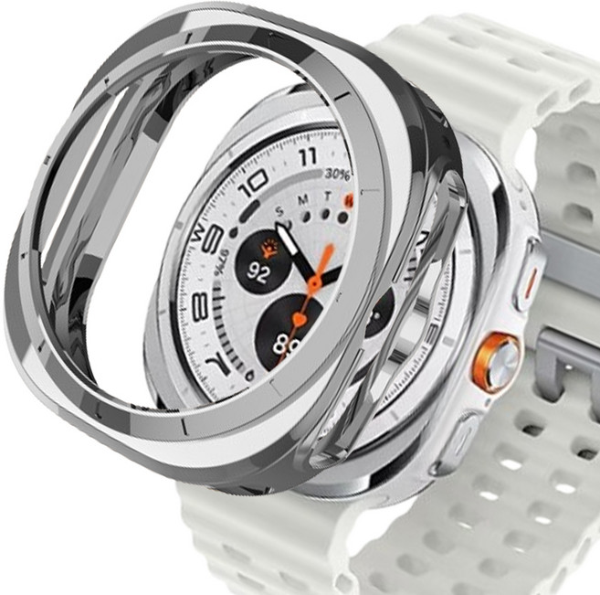 리아몬트 갤럭시워치 풀커버 보호 케이스, 실버, 1개