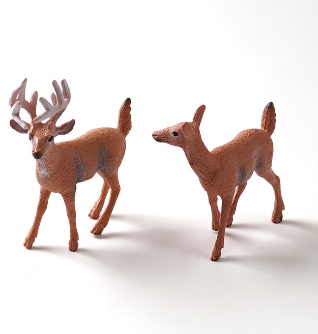 morningscent 사슴 미니어처 2종 세트, 브라운