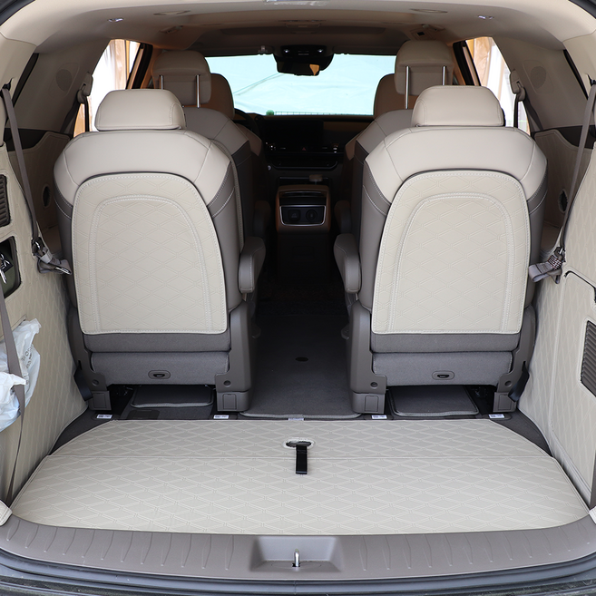 차팡 하이브리드 페리호환 차박 트렁크매트 풀커버 + 도어매트 세트 컴포트 무, 코튼베이지, 기아 카니발 KA4 9인승 2세대SS