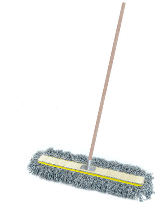 월드크린 색사 강당걸레 90cm + 나무자루, 1세트, 랜덤발송