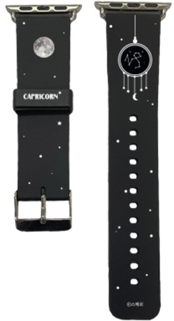 스메르 스마트워치 디자인 실리콘 스트랩 밴드 줄 38 / 40 / 41 mm, 16 별자리 블랙 염소자리