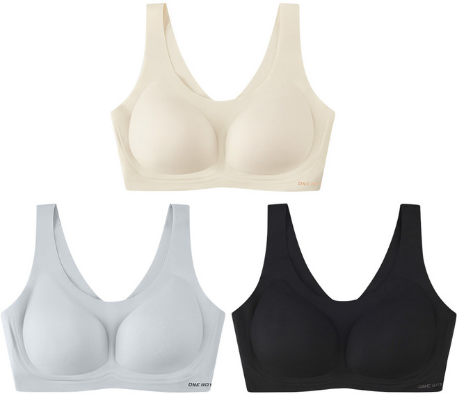 ONE BOY W加固軟支撐奶皮內衣3件組